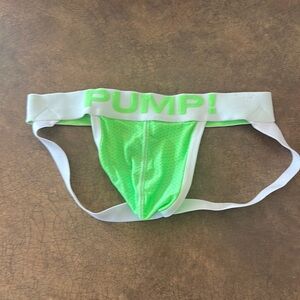 Men’s lime green Pump jock, size small